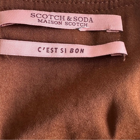 Scotch&Soda Ruffled midi-length dress in brown.Size M - Picture 5 of 6